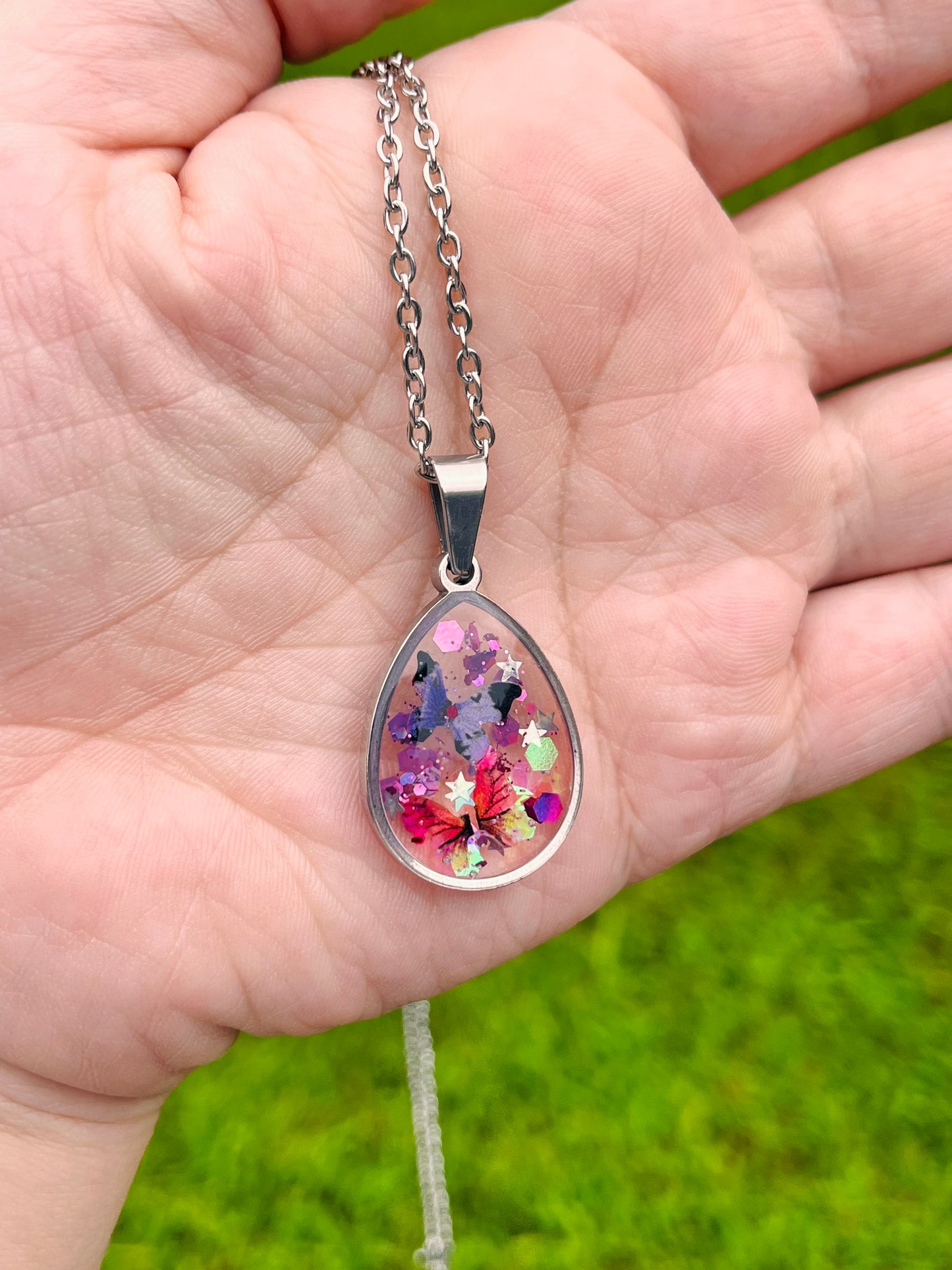 One of a kind resin necklaces